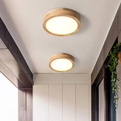 Natural Wood Modern LED Ceiling Lamp
