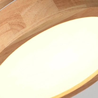 Natural Wood Modern LED Ceiling Lamp