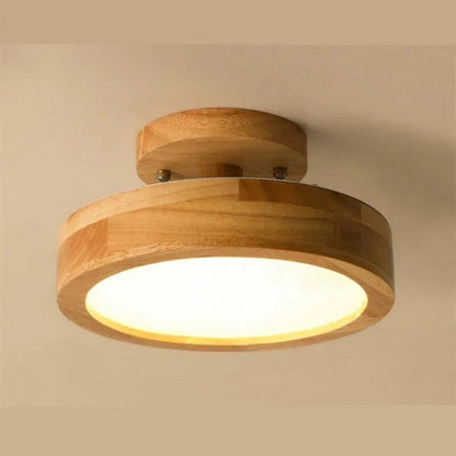 Natural Wood Modern LED Ceiling Lamp