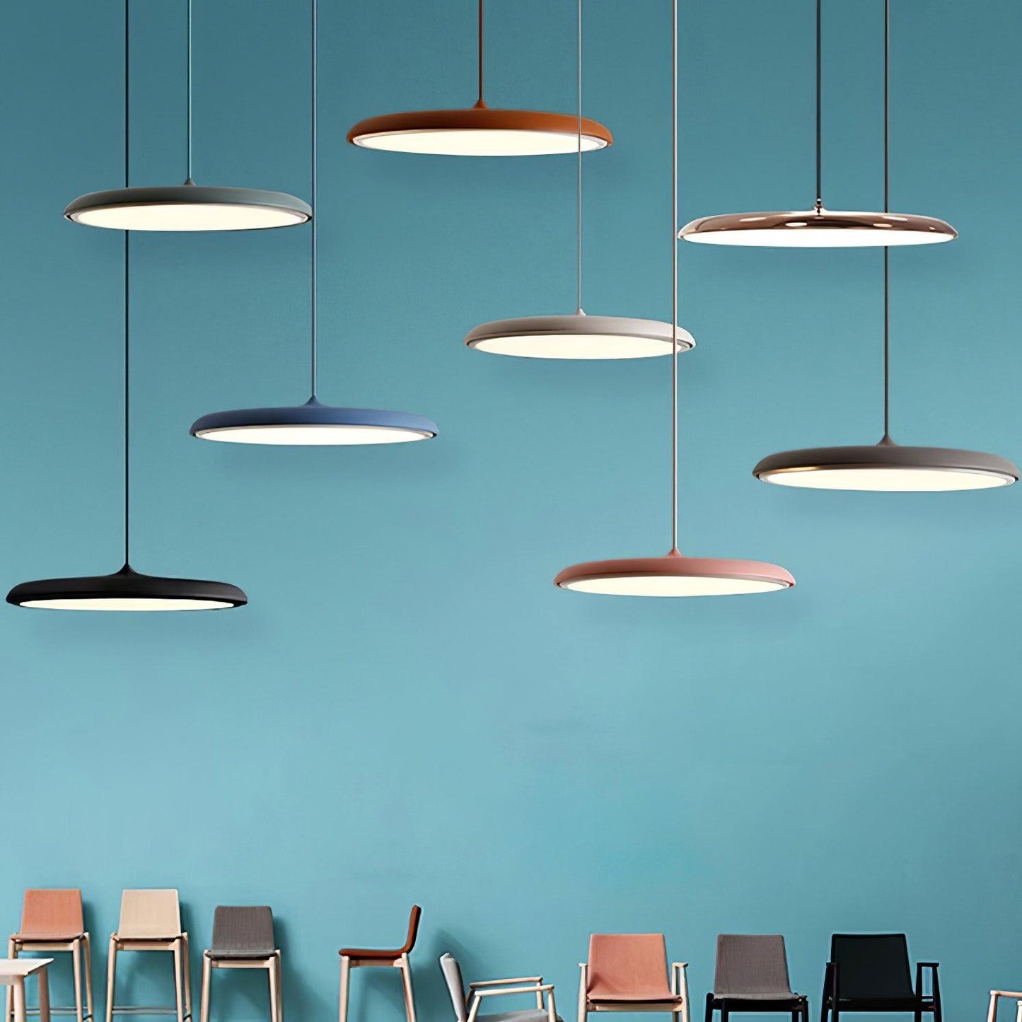 Simple Colourful LED Hanging Light