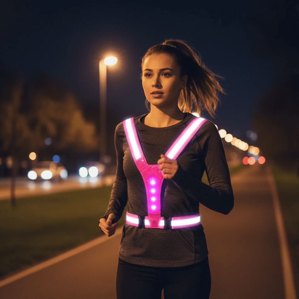 Reflective LED Safety Running Vest with Adjustable Straps - Fesara