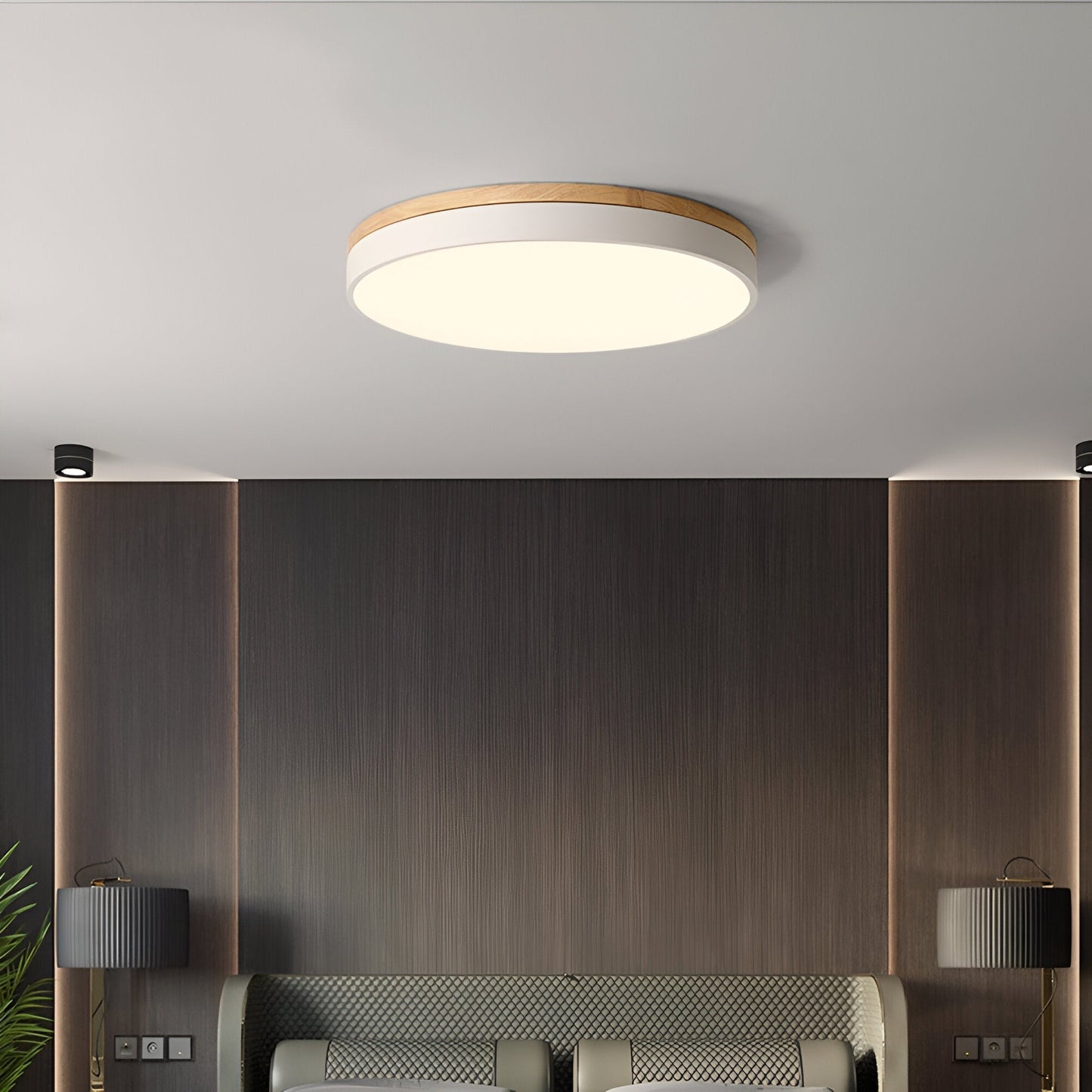Modern Wood Slim LED Ceiling Lamp