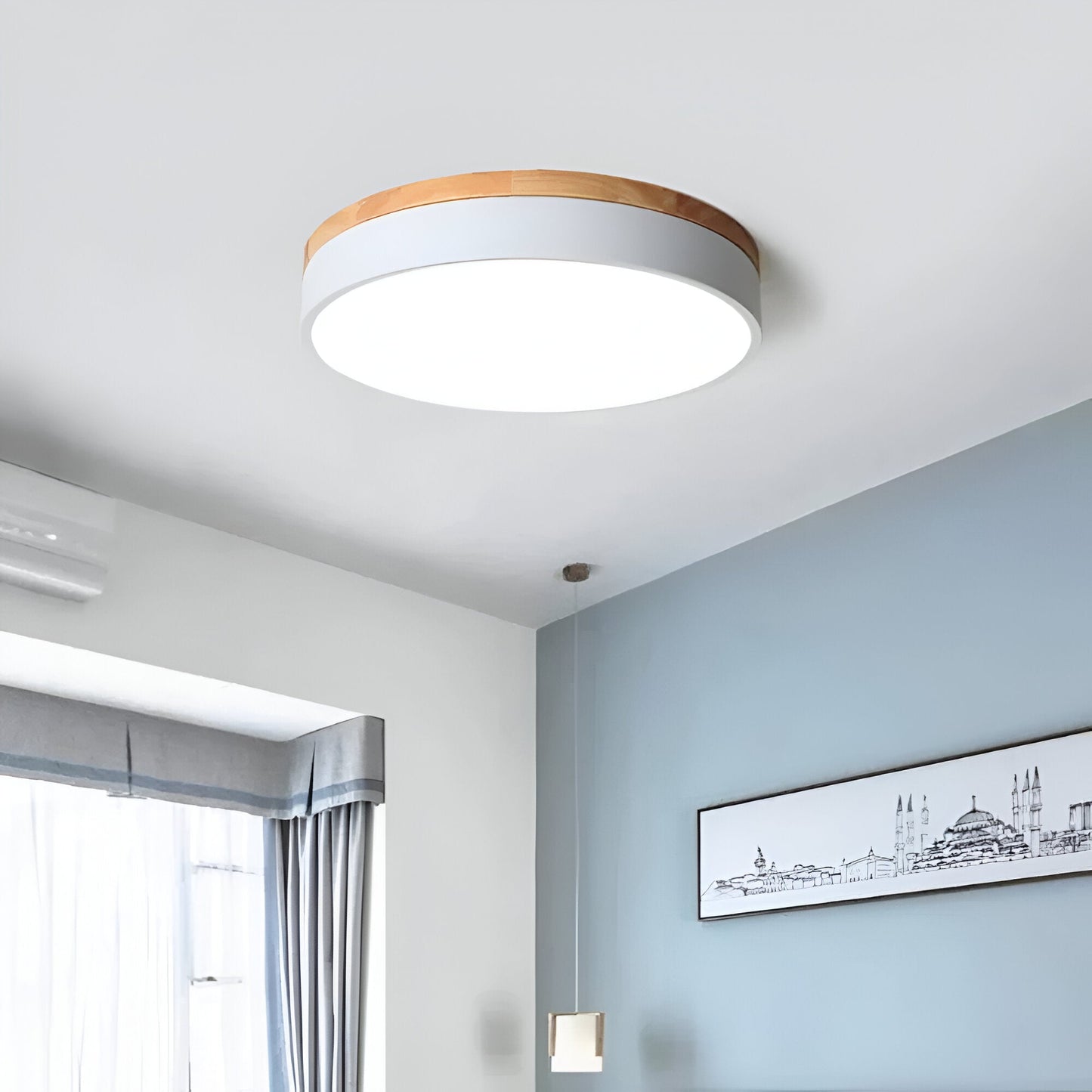Modern Wood Slim LED Ceiling Lamp