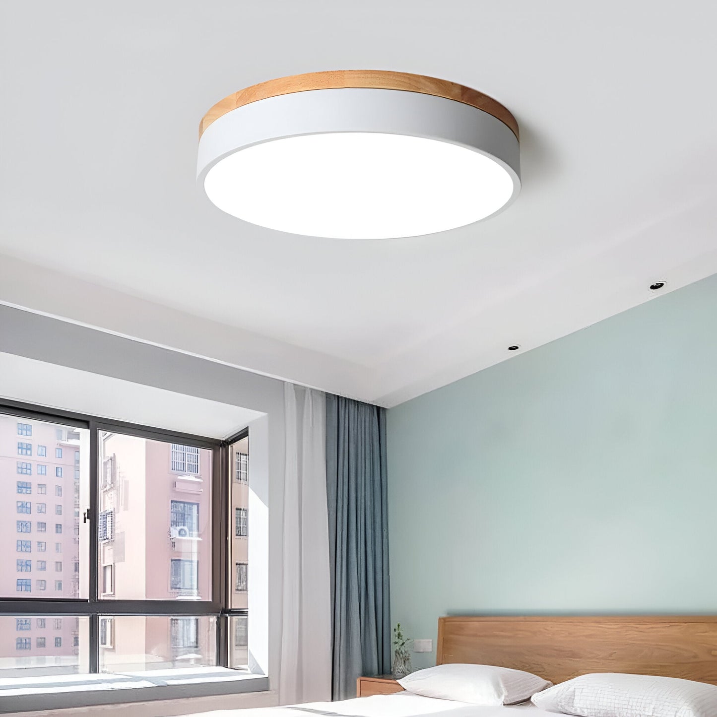 Modern Wood Slim LED Ceiling Lamp