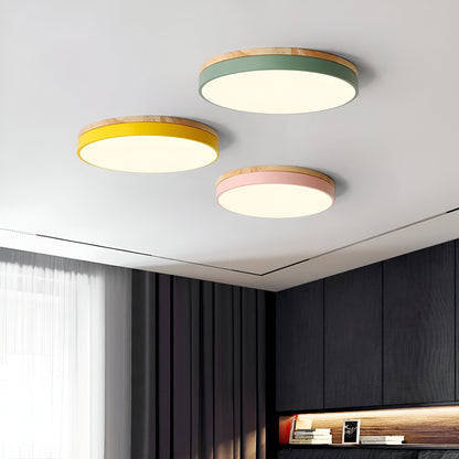 Modern Wood Slim LED Ceiling Lamp