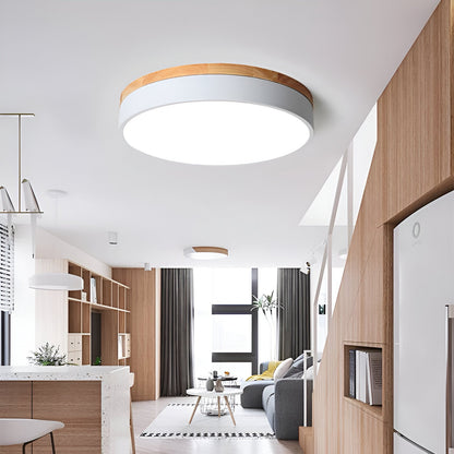 Modern Wood Slim LED Ceiling Lamp