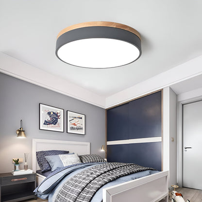 Modern Wood Slim LED Ceiling Lamp