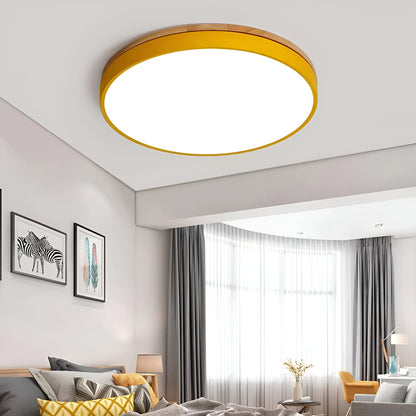 Modern Wood Slim LED Ceiling Lamp