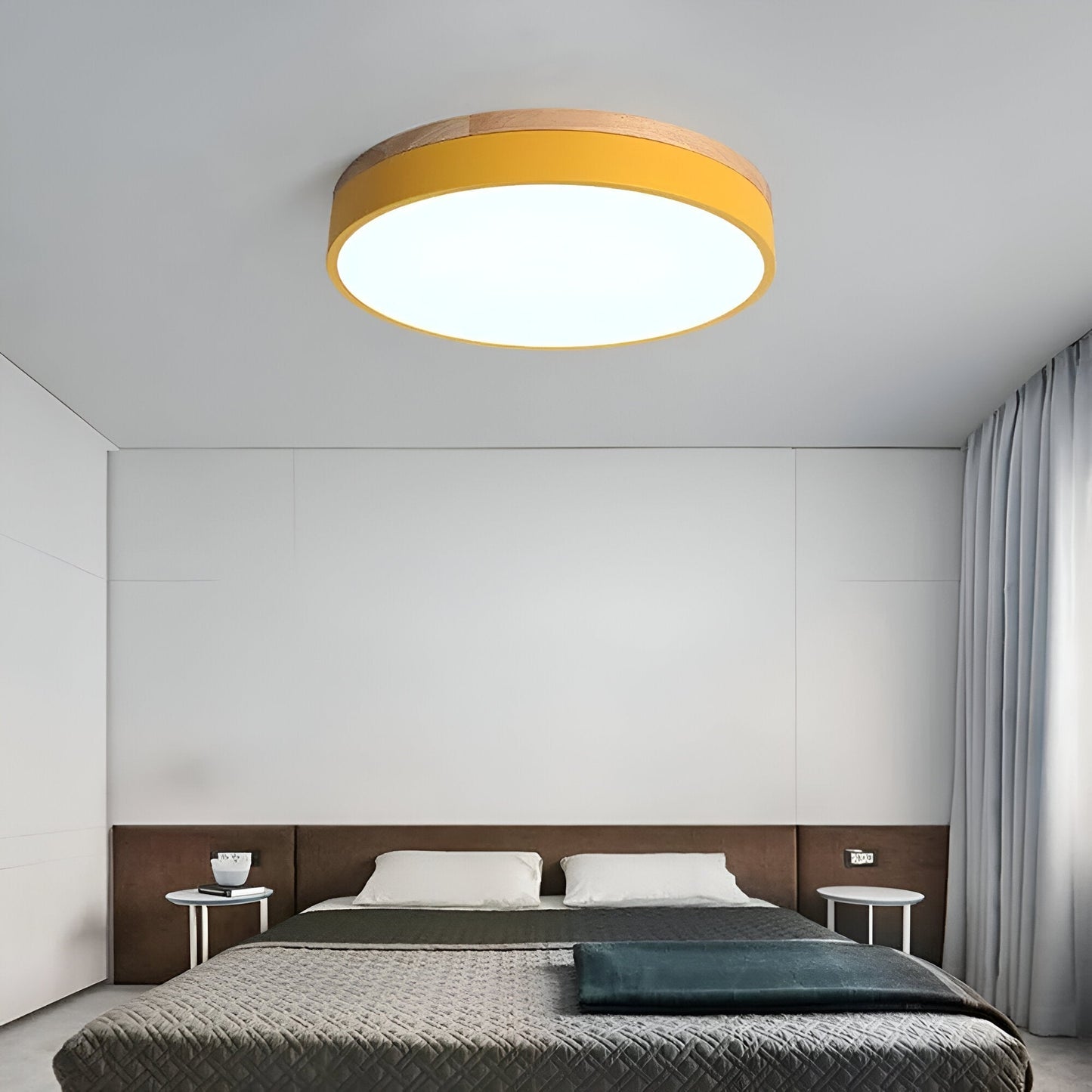 Modern Wood Slim LED Ceiling Lamp