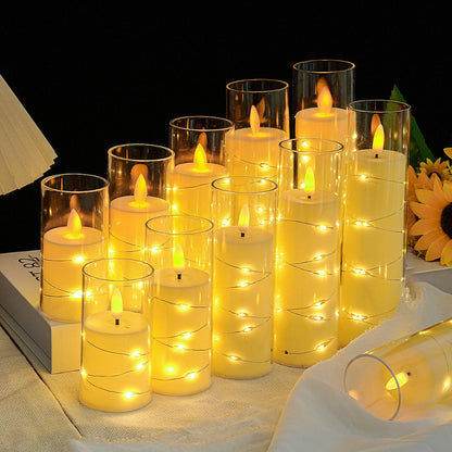 LuminaGlow | Elegant Remote-Controlled Flameless Candle Holder Set 4