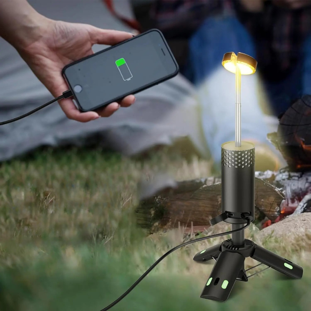 LuminaTripod | Versatile Rechargeable LED Camping Lantern with Power Bank 5