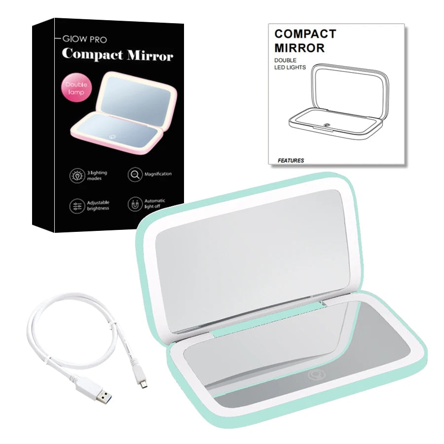 Luminara | Elegant Compact LED Makeup Mirror with Dual Magnification 11