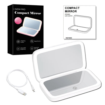 Luminara | Elegant Compact LED Makeup Mirror with Dual Magnification 12