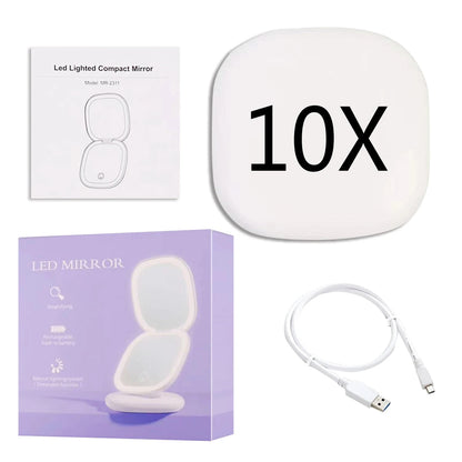 Luminara | Elegant Compact LED Makeup Mirror with Dual Magnification 13