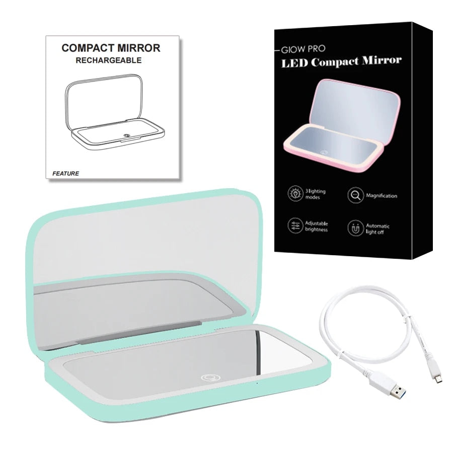 Luminara | Elegant Compact LED Makeup Mirror with Dual Magnification 7