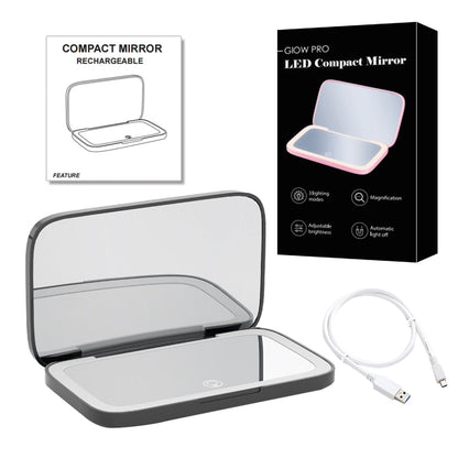 Luminara | Elegant Compact LED Makeup Mirror with Dual Magnification 8