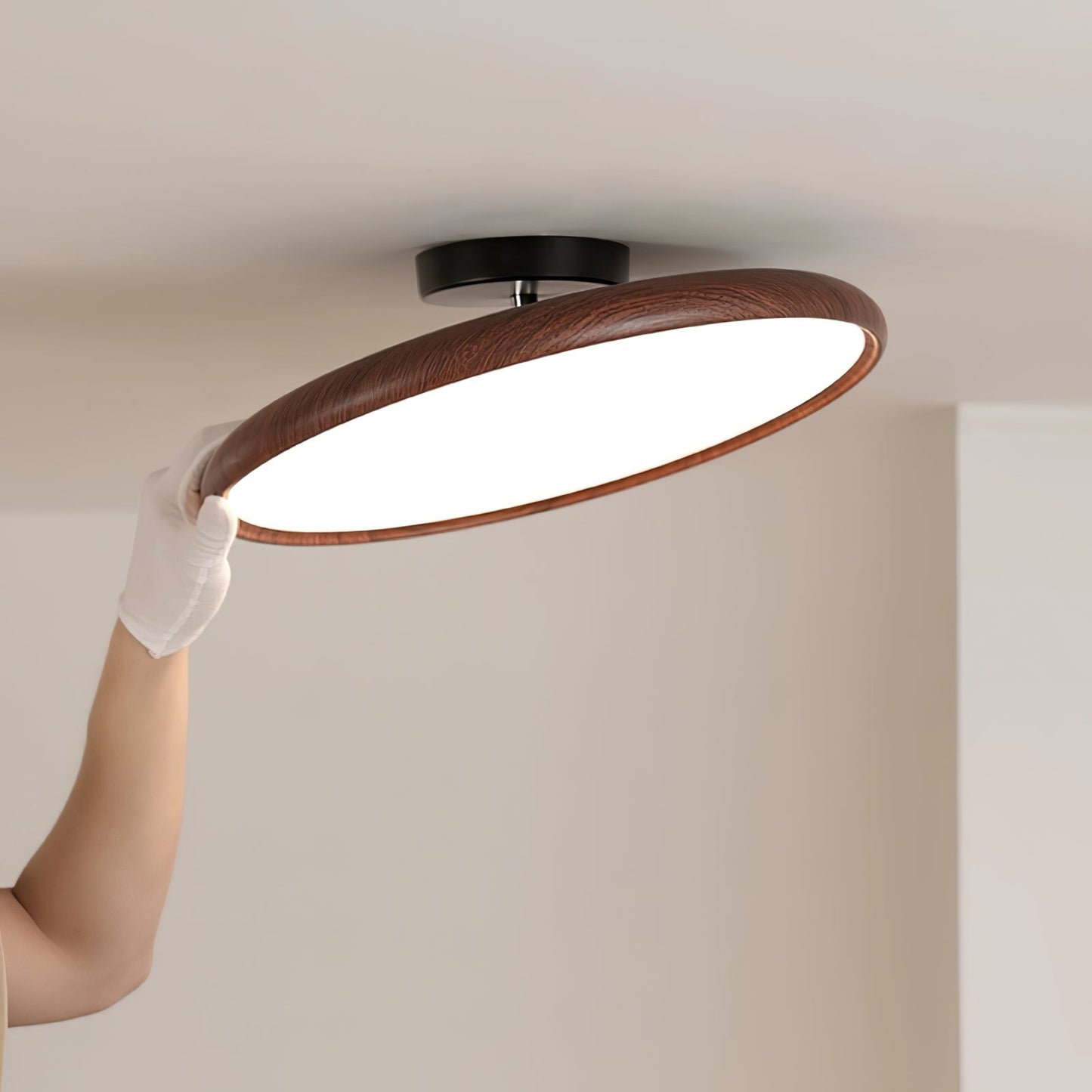 Luminara | Elegant Natural Wood Ceiling Lamp Fixture 3