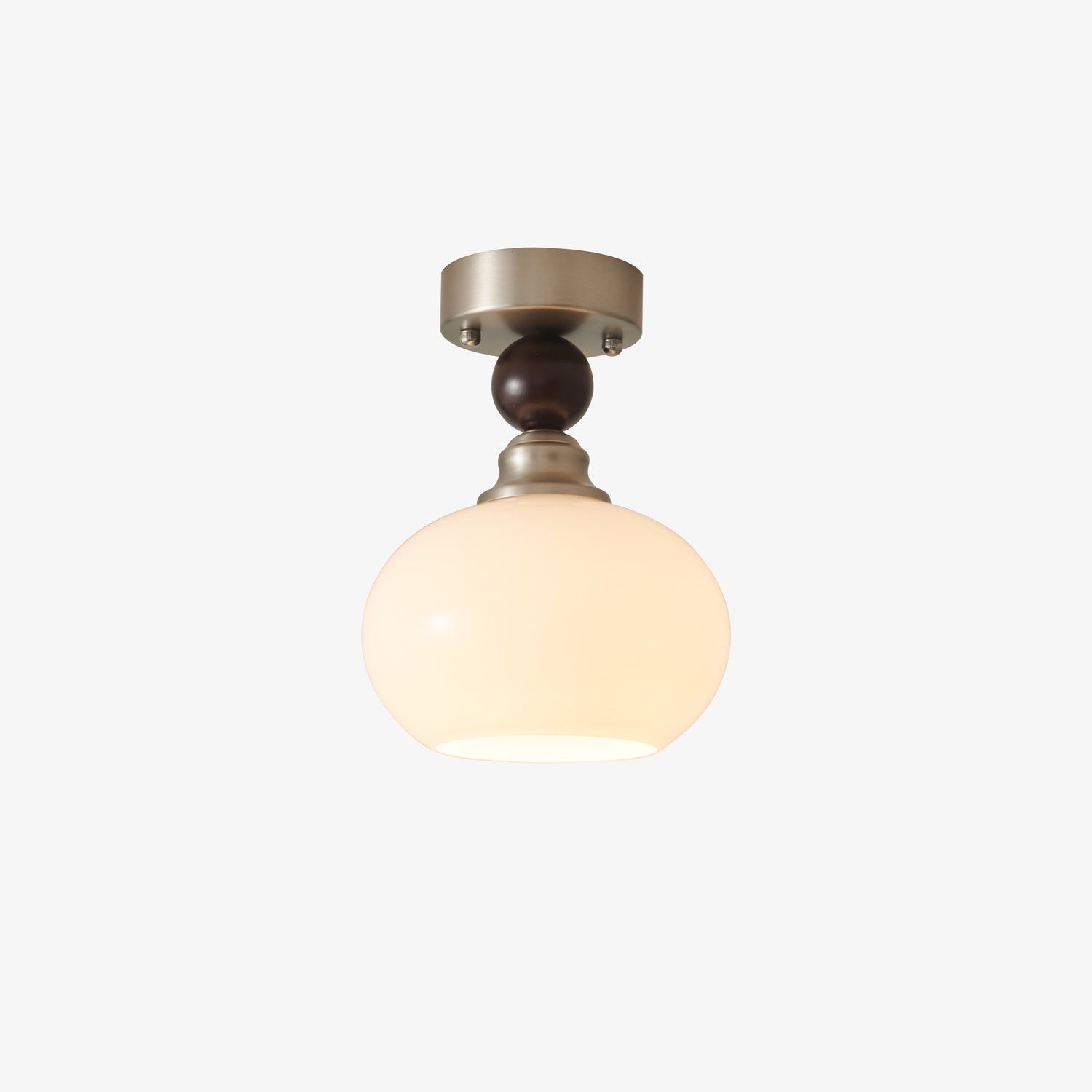Luminara | Elegant Rustic Glass Ceiling Light Fixture with Walnut Accents 2