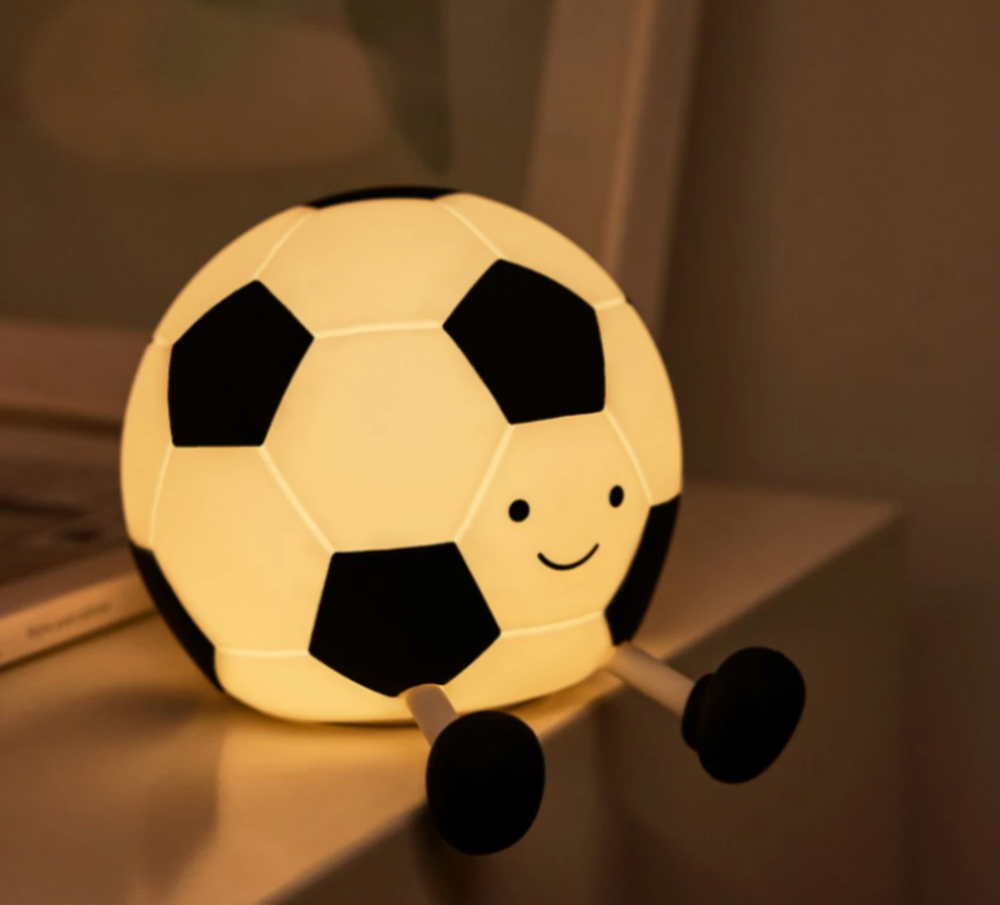 Glowing Soccer Ball Table Lamp with Adjustable Brightness - Fesara