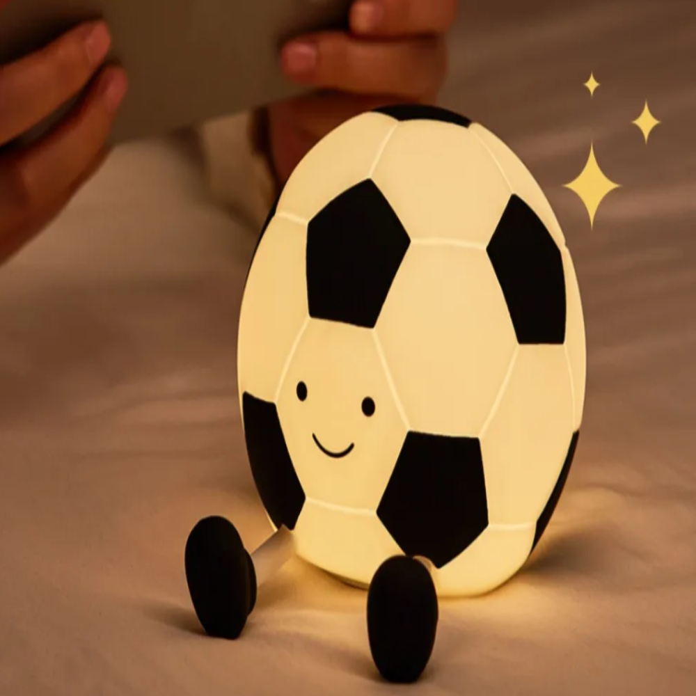 Glowing Soccer Ball Table Lamp with Adjustable Brightness