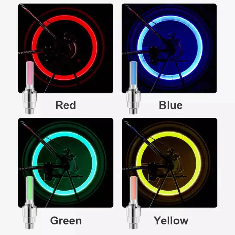 LumosGlow | Bright Motion-Activated Bicycle Valve Lights for Safety 1