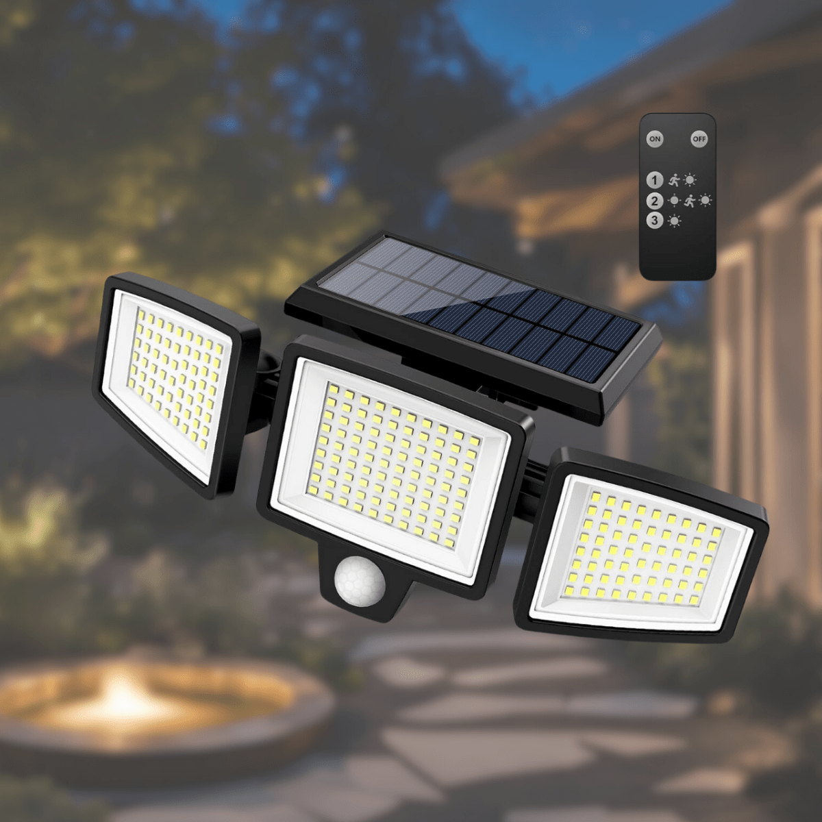 Bright Outdoor Motion Security Light with Solar Power - Fesara