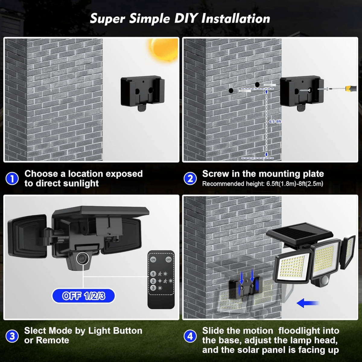 LumosGuard | Ultra-Bright Solar Motion Sensor Security Light for Outdoors 6
