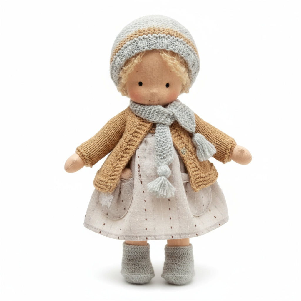 Soft Handmade Waldorf Doll for Kids Creative Play