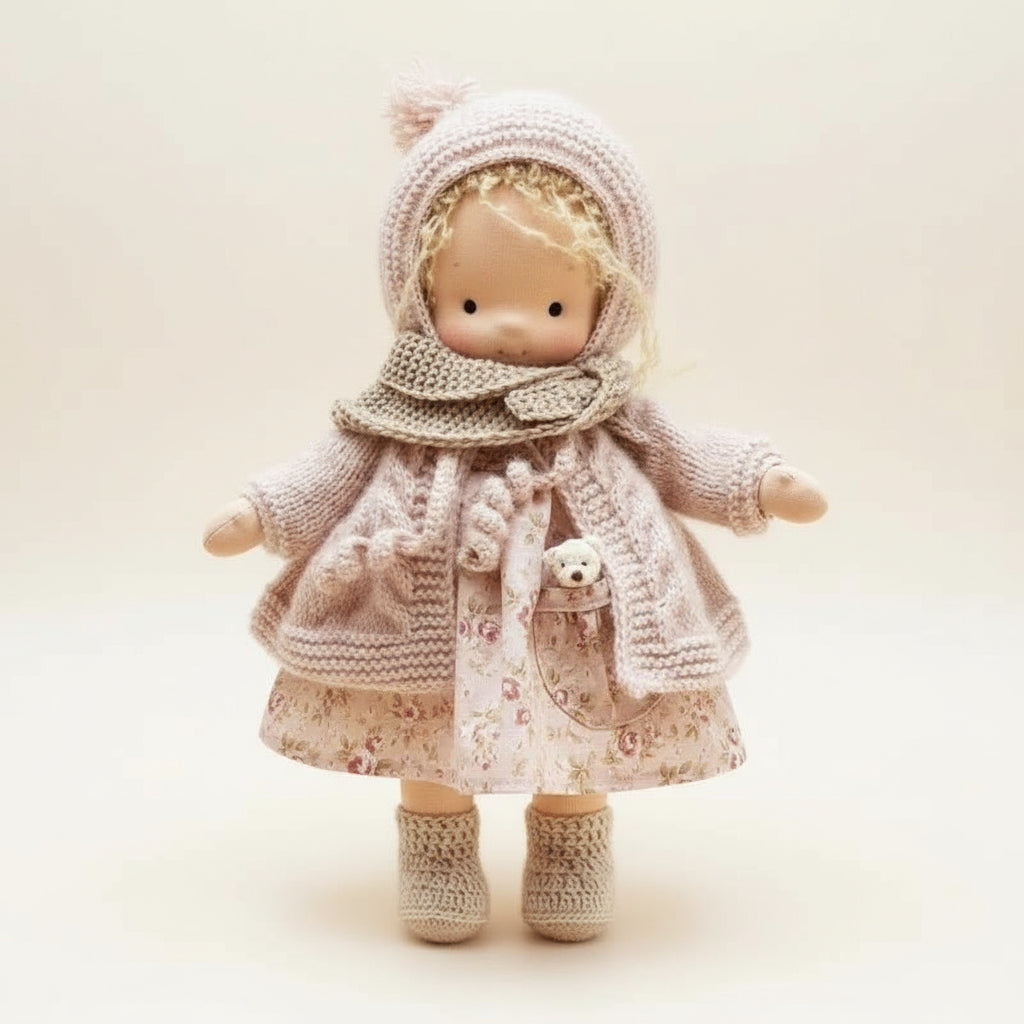 Soft Handmade Waldorf Doll for Kids Creative Play
