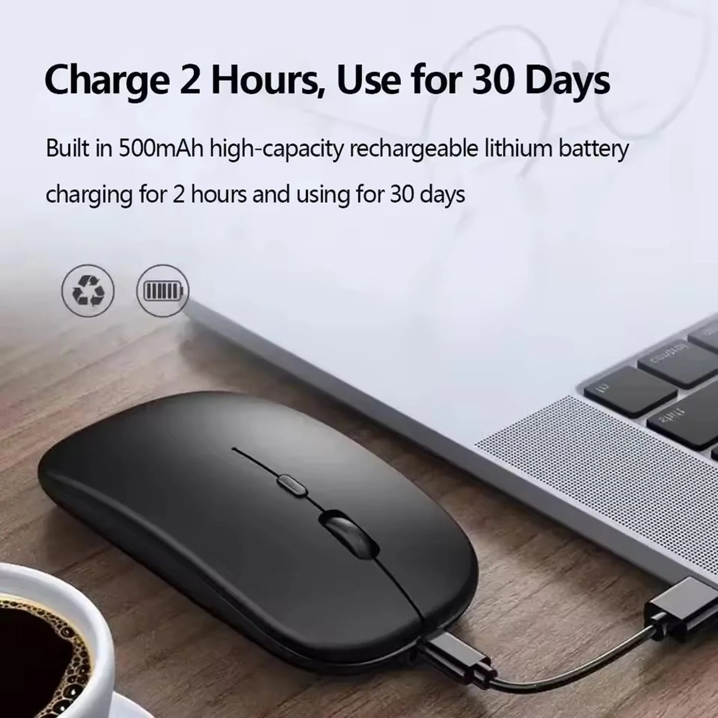 Lunaris | Ergonomic Silent Wireless Gaming Mouse with Rechargeable Battery 3