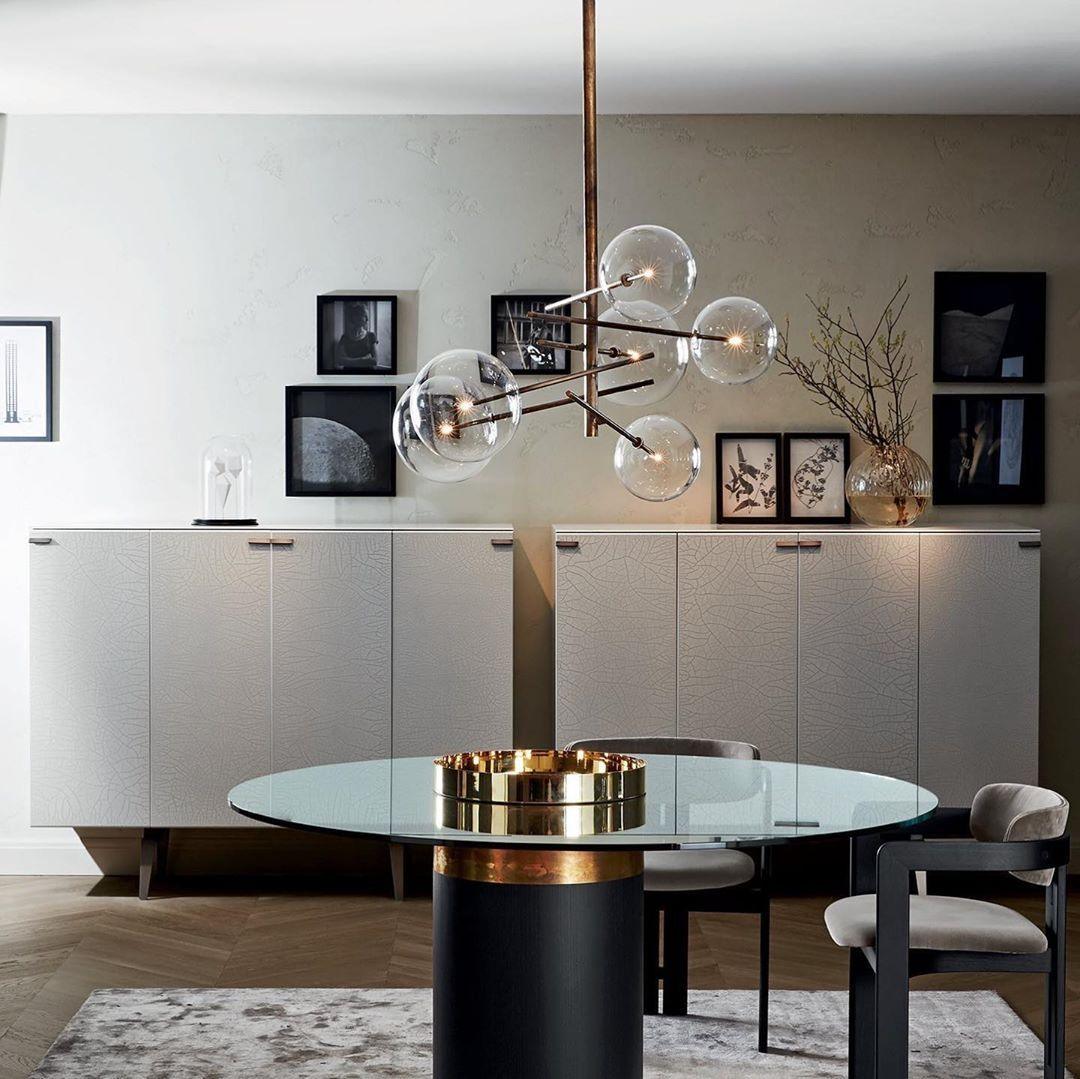 LustraSphere | Elegant Modern Brass Ceiling Lamp with Glass Orbs 2