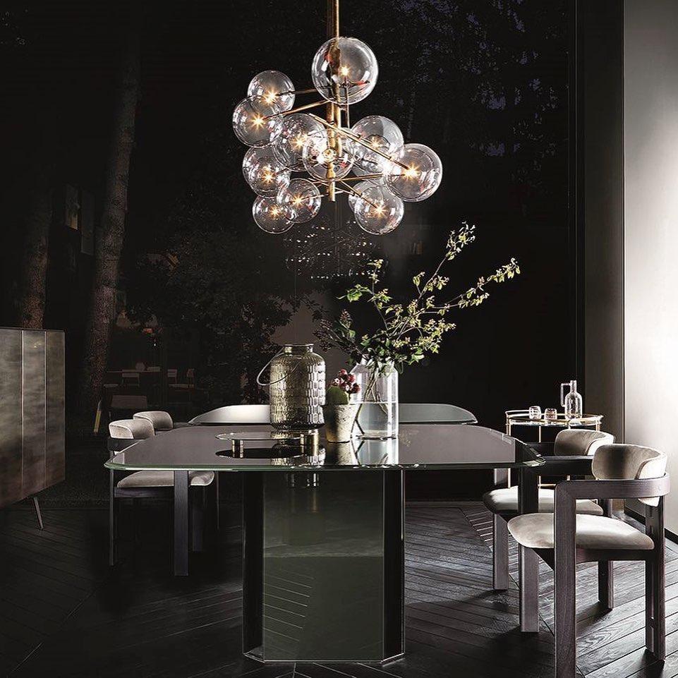 LustraSphere | Elegant Modern Brass Ceiling Lamp with Glass Orbs 7