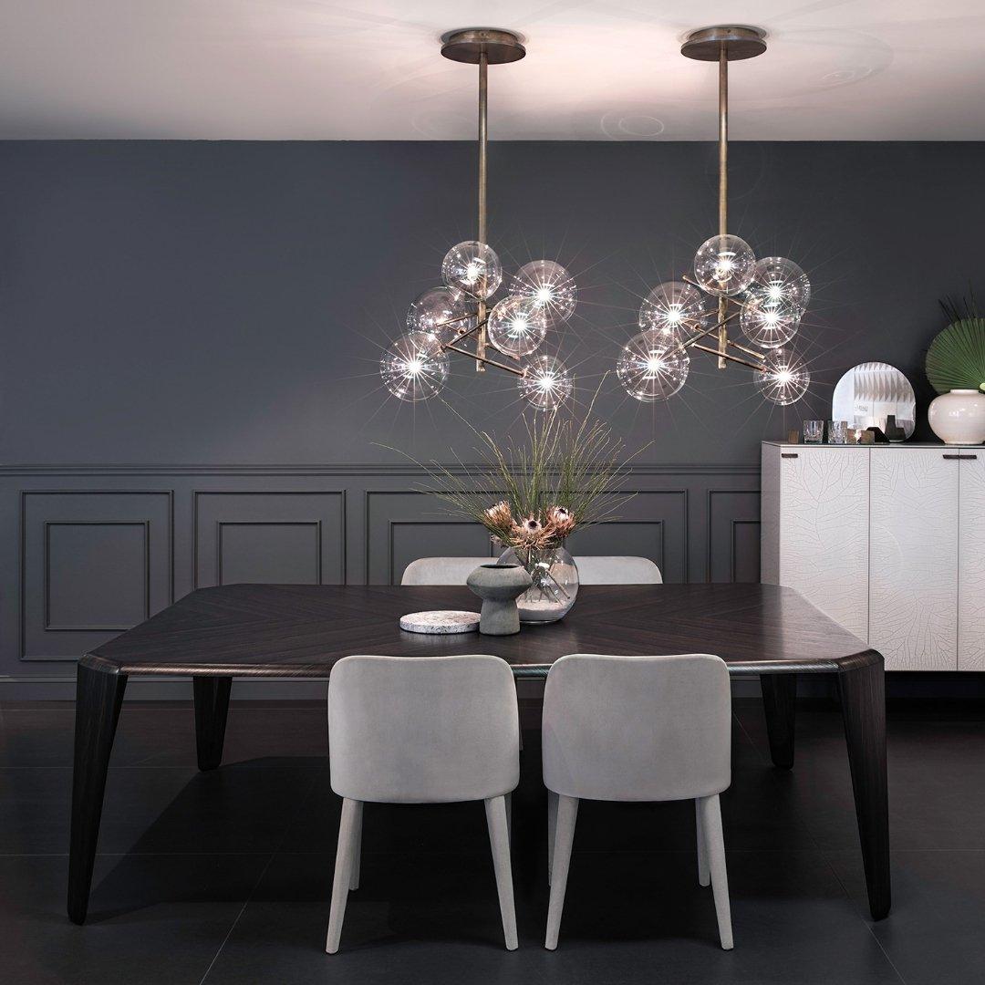 LustraSphere | Elegant Modern Brass Ceiling Lamp with Glass Orbs 8