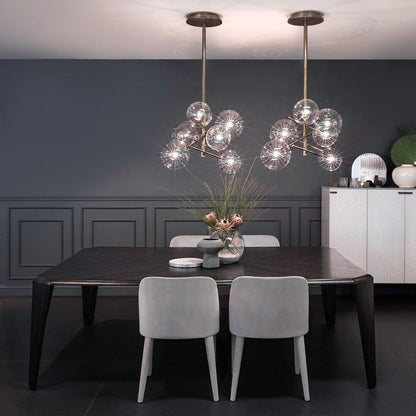 LustraSphere | Elegant Modern Brass Ceiling Lamp with Glass Orbs 8