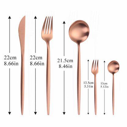 LuxeSteel | Elegant Modern Minimalist Cutlery Set in Timeless Colors 6