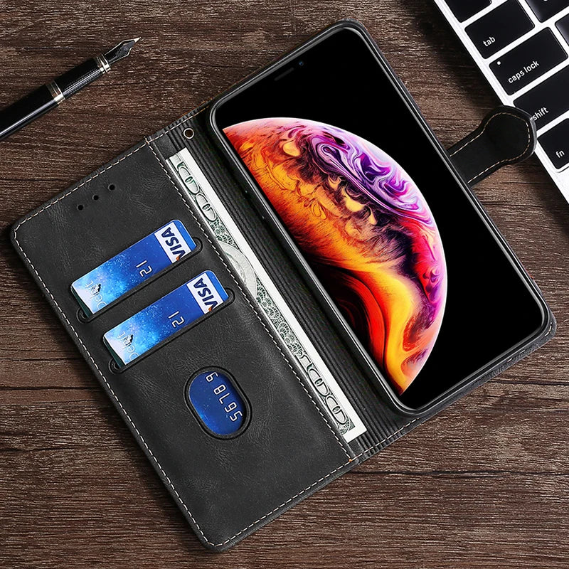 LuxuraCase | Stylish Magnetic Leather Wallet Case for iPhone 4