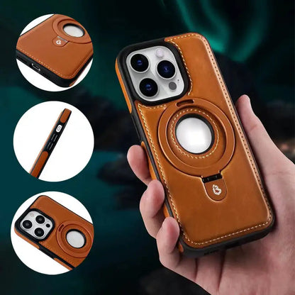 LuxuraCase | Stylish Premium PU Leather Magnetic iPhone Case with Stand 1