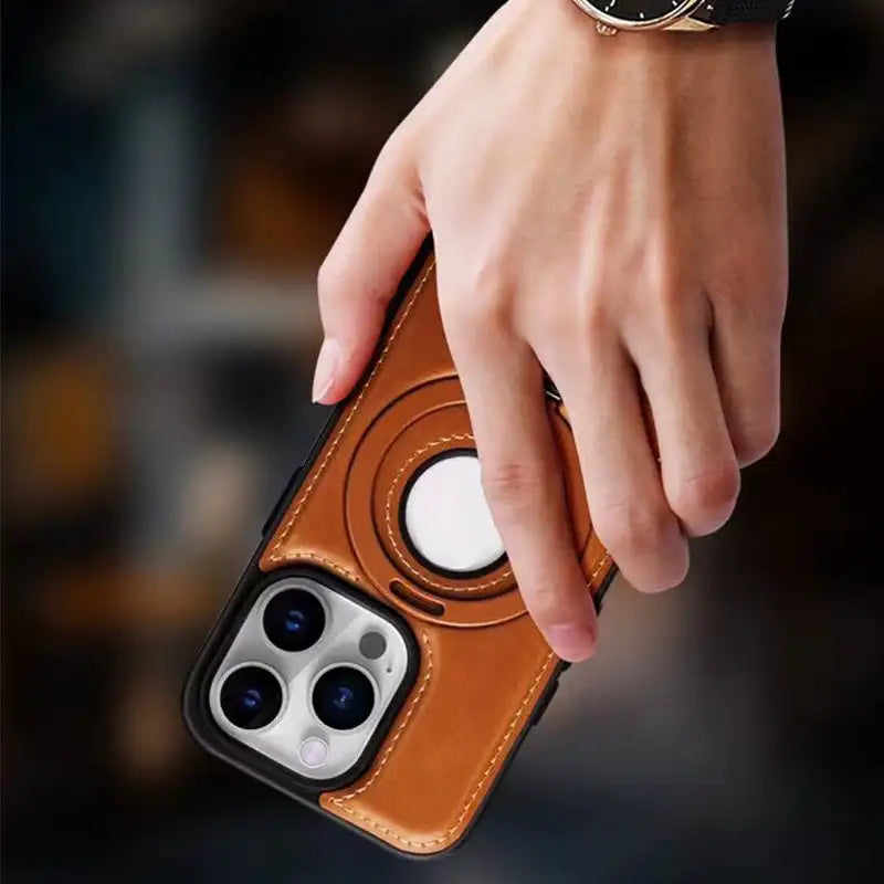 LuxuraCase | Stylish Premium PU Leather Magnetic iPhone Case with Stand 5