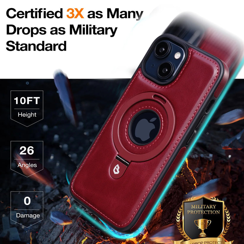 LuxuraCase | Stylish Premium PU Leather Magnetic iPhone Case with Stand 6