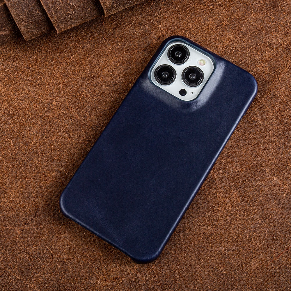 LuxuraLeather | Elegant Premium Oil Wax iPhone Case with Shock Absorption 3