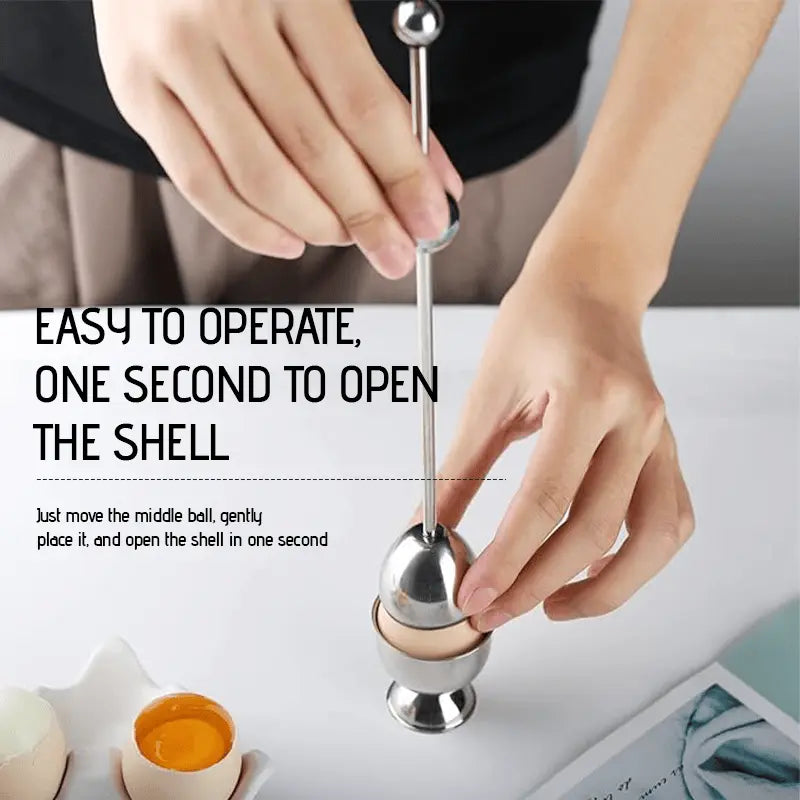 Easy Use Stainless Steel Egg Cracker Tool