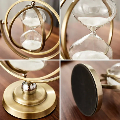 Elegant Gold Hourglass Desk Timer Decoration