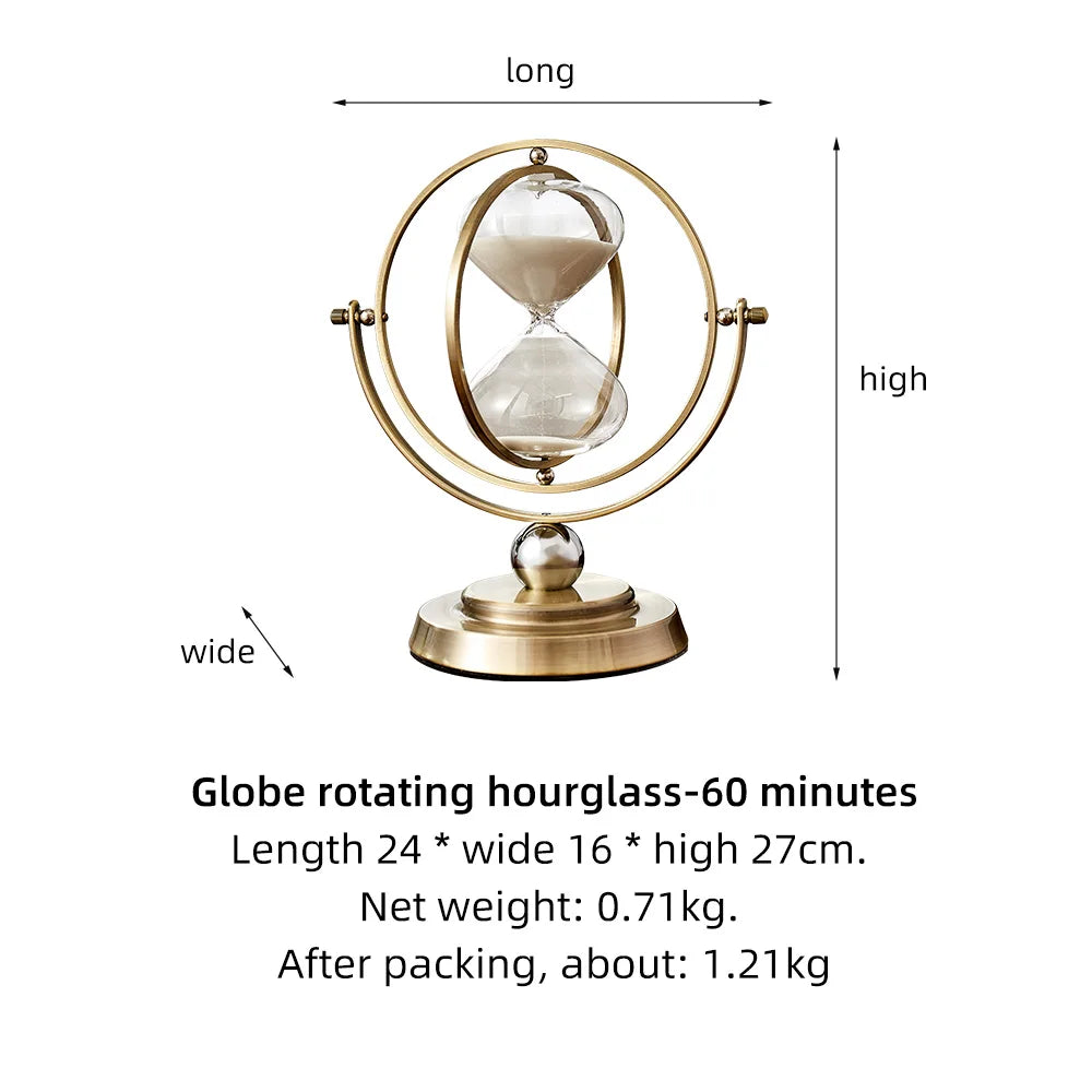 Elegant Gold Hourglass Desk Timer Decoration