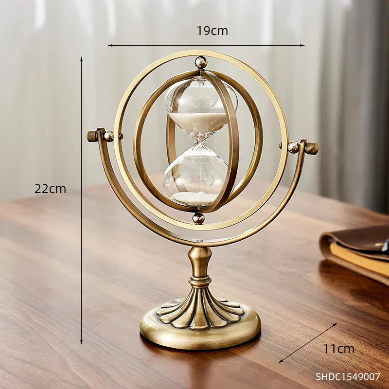 Elegant Gold Hourglass Desk Timer Decoration