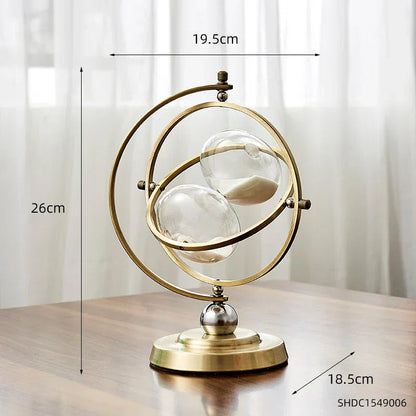 Elegant Gold Hourglass Desk Timer Decoration