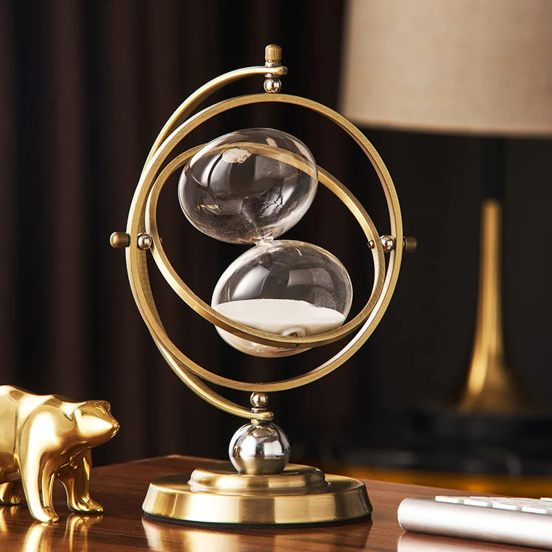 Elegant Gold Hourglass Desk Timer Decoration - Fesara