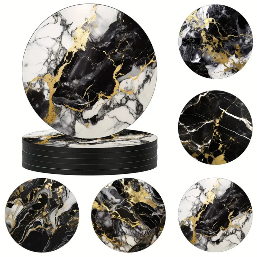 Elegant Stone Look Coasters | 5 Piece Set
