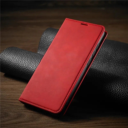 Premium Leather Phone Flip Case with Magnetic Closure
