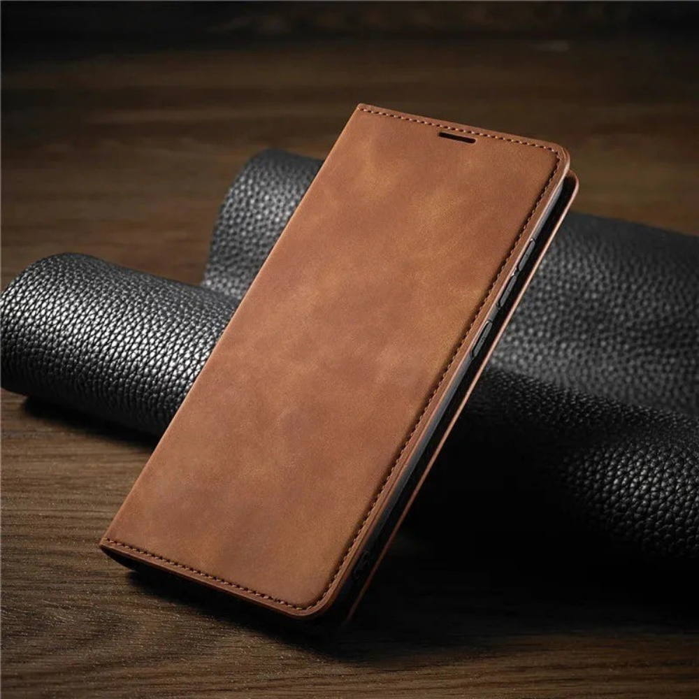 Premium Leather Phone Flip Case with Magnetic Closure