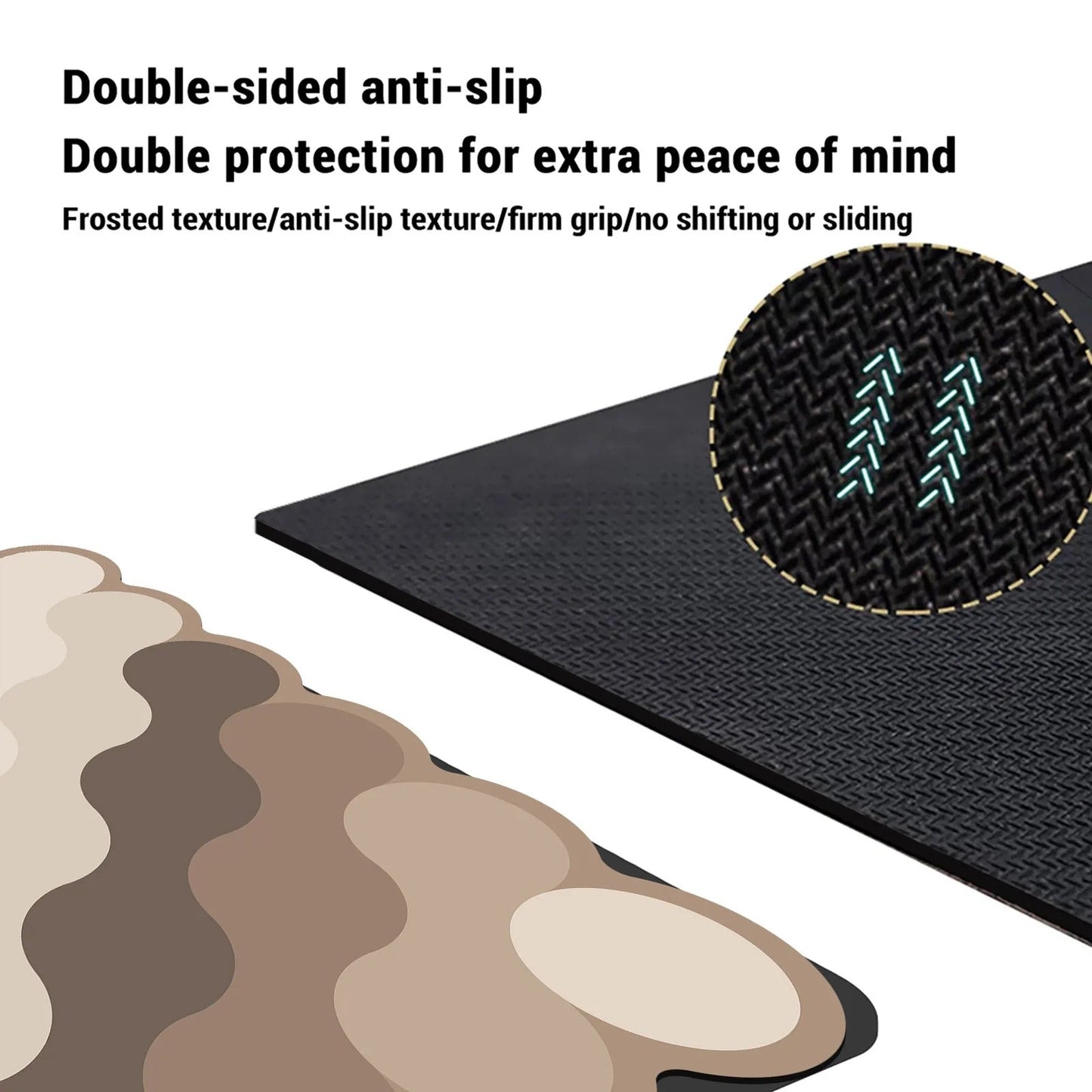 Soft Beige Bath Mat – Non Slip Quick Dry Shower Mat